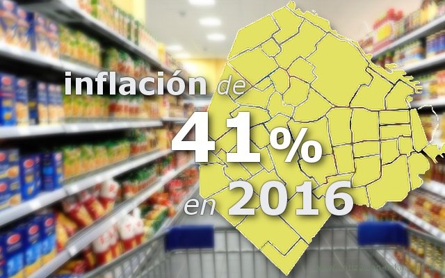 C.A.B.A. inflación del 41% en 2016