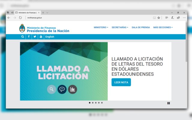 Ministerio de Finanzas, llamado a licitación letras del tesoro