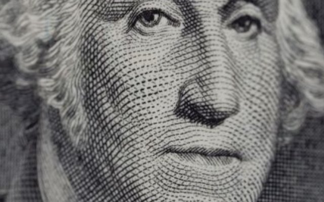 Dolar de 100 detalle cara de Washington