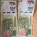 Billete falso y verdadero de $ 500